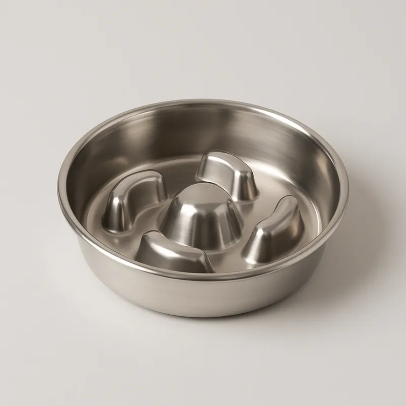Stainless Steel Slow-Feeder Bowl